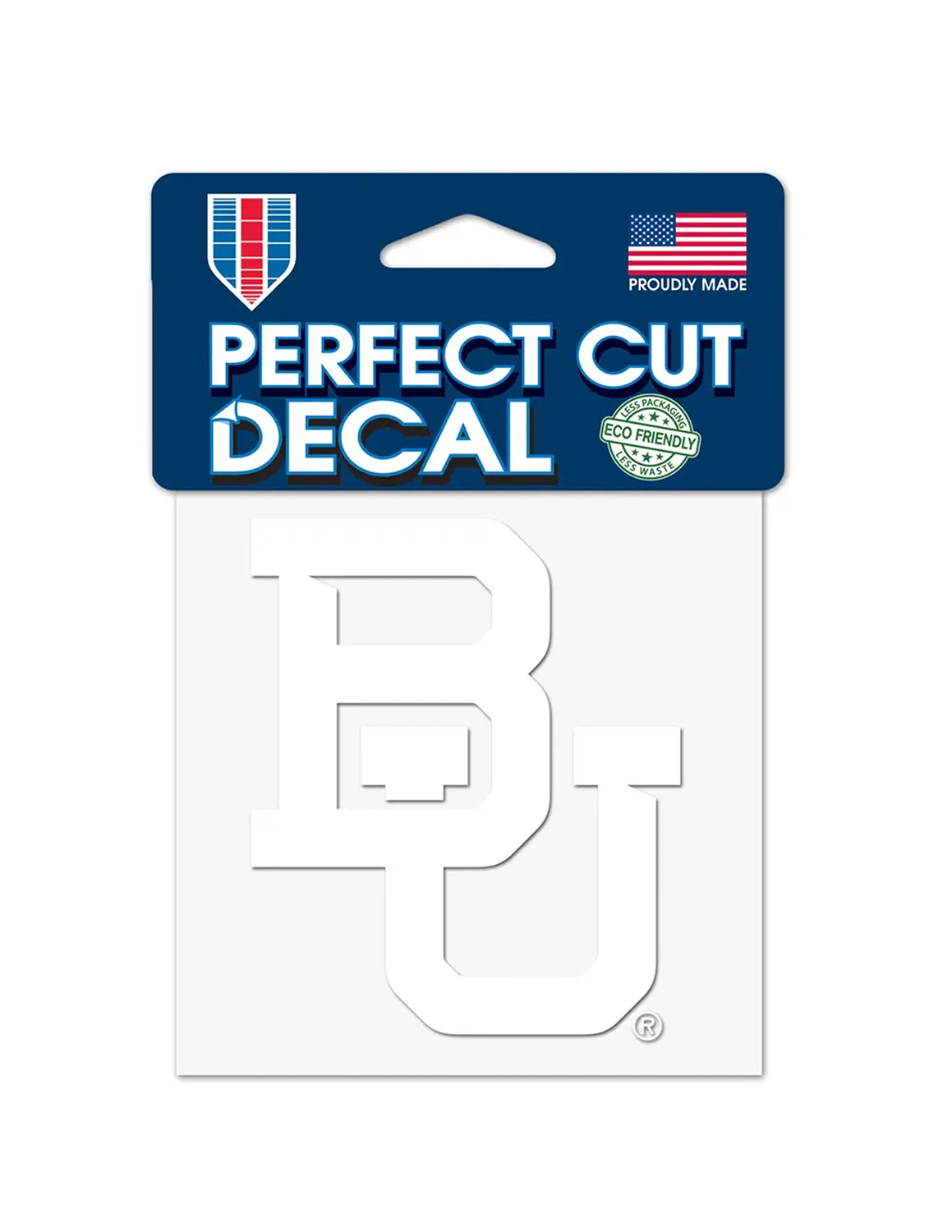 BU Baylor White Perfect Cut Decal