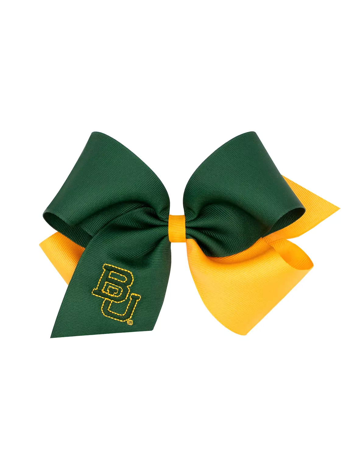 BU King Two-Tone Embroidered Hair Bow