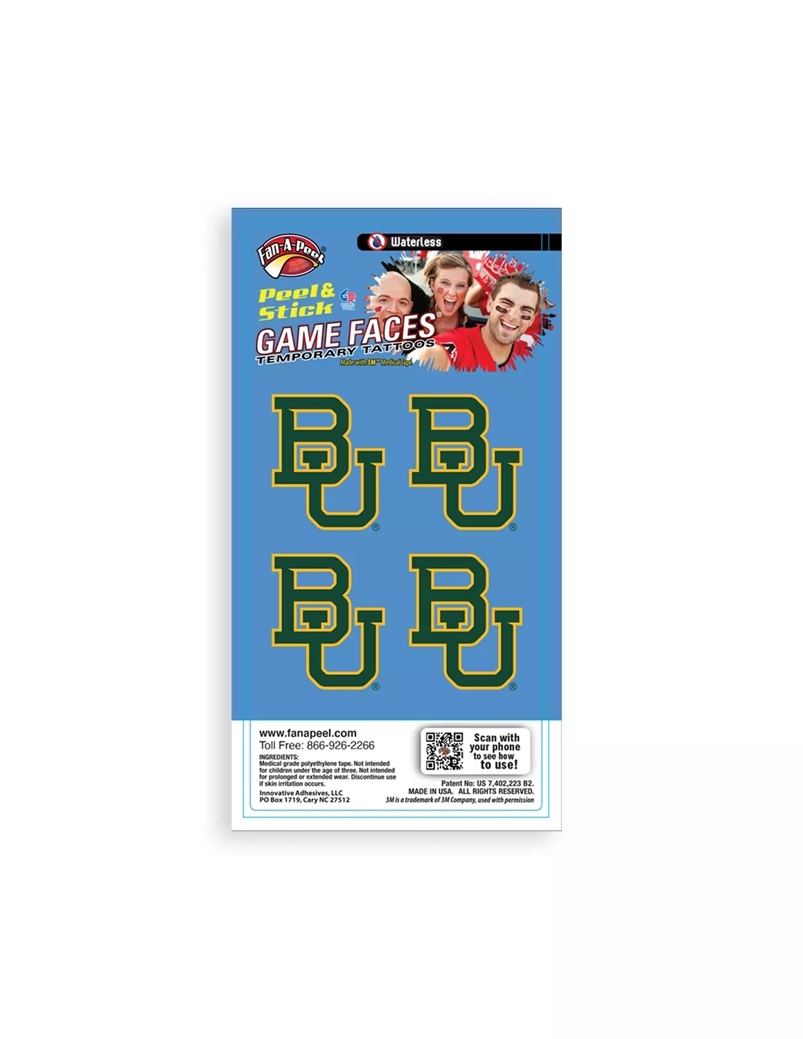 BU Peel & Stick Face Tattoos