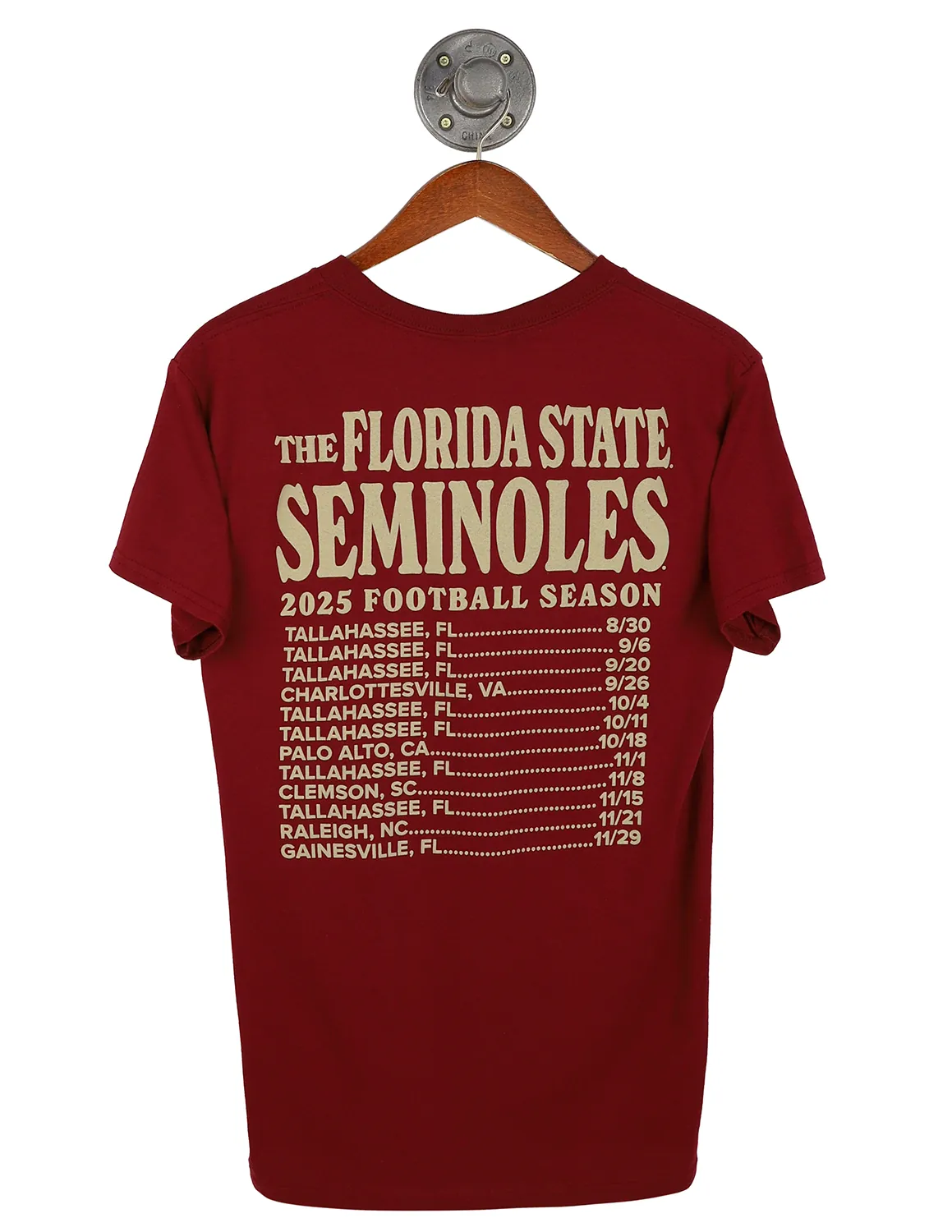FSU FB Schedule 2025 Short Sleeve