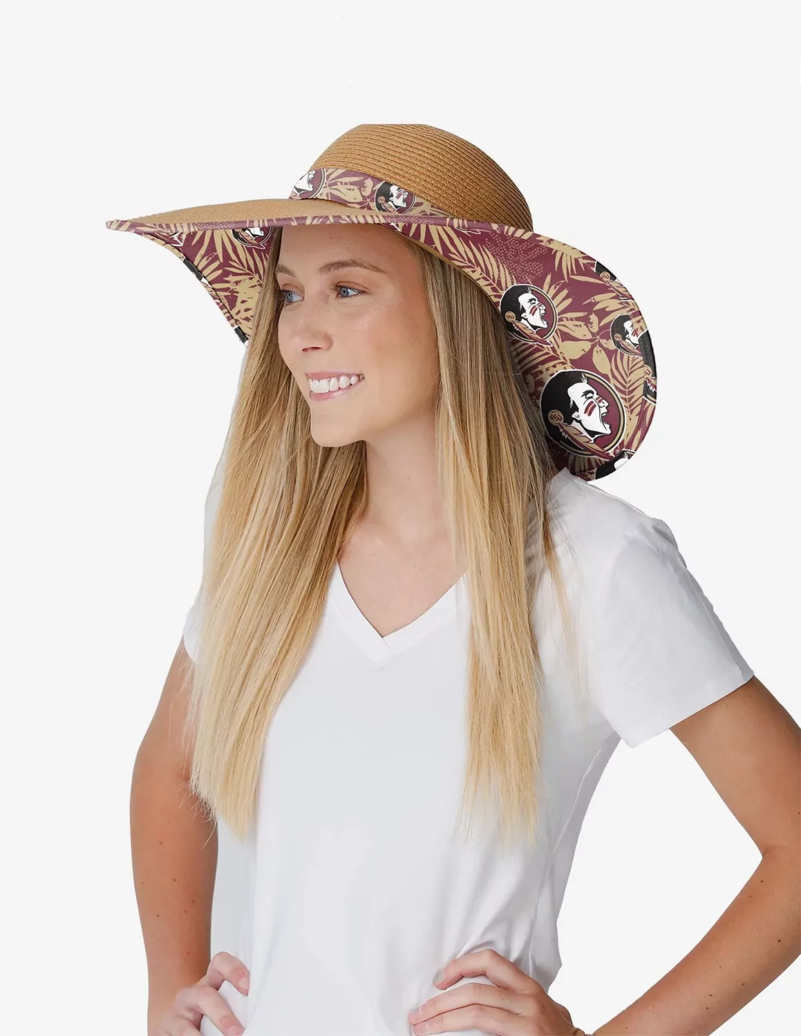 FSU Floral Straw Hat - Image 3