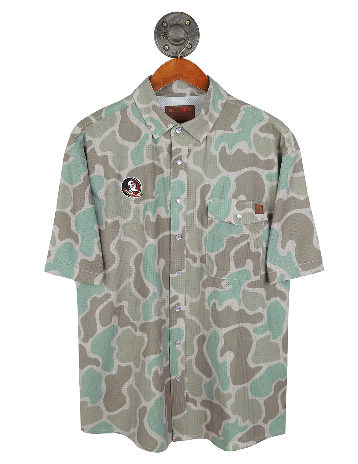 FSU G Executive Logo Cole Camo Button Up