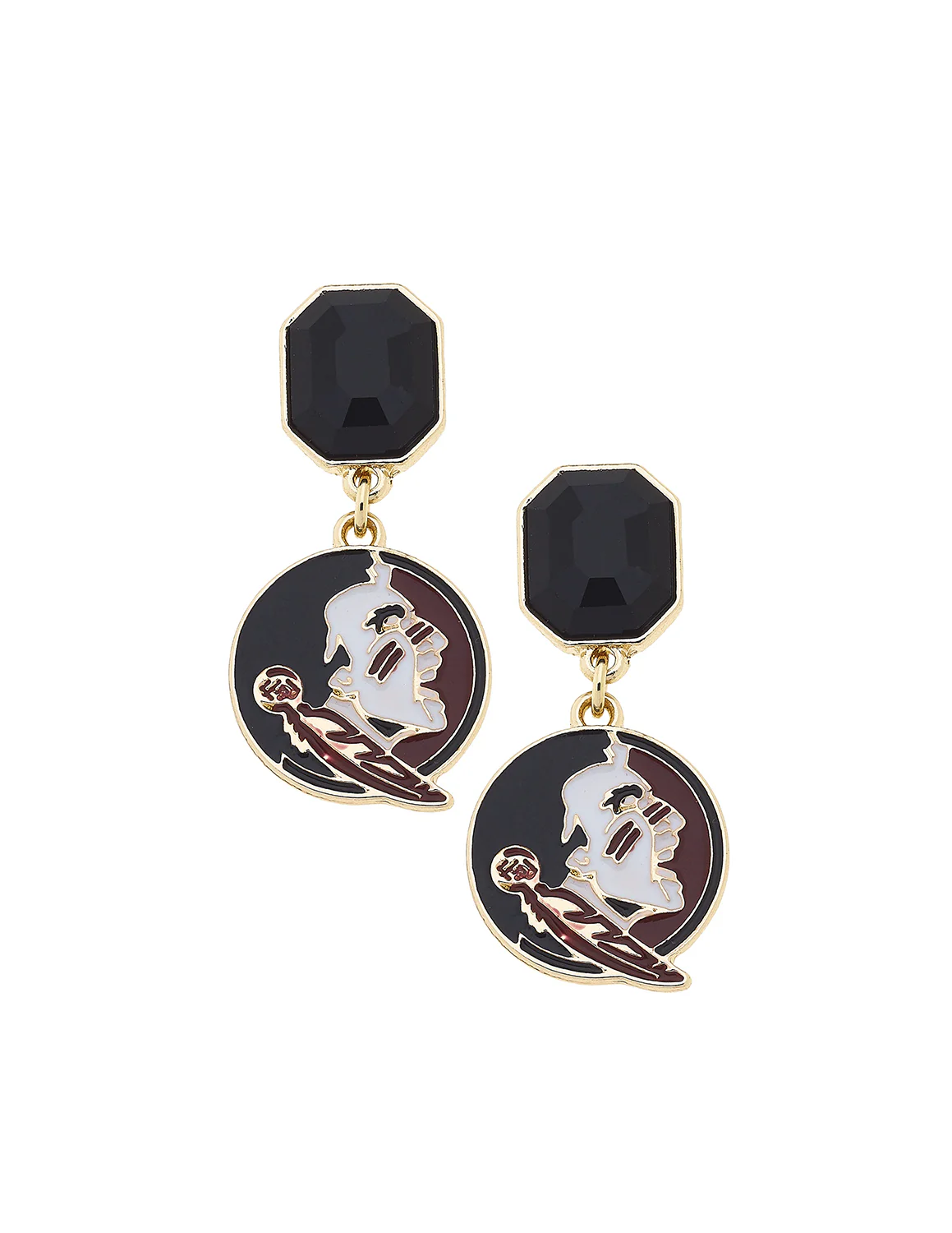 FSU Rhinestone Enamel Logo Earrings