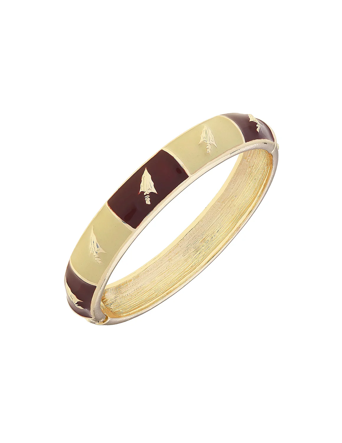 FSU Sculpted Enamel Checkered Hinge Bangle