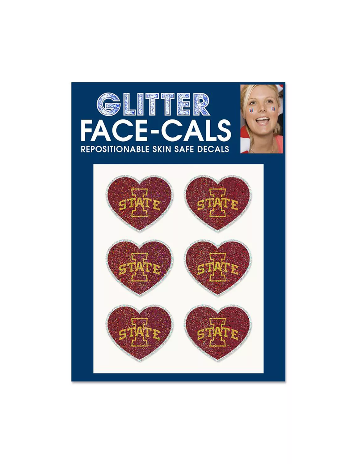ISU Glitter Heart Face-Cals