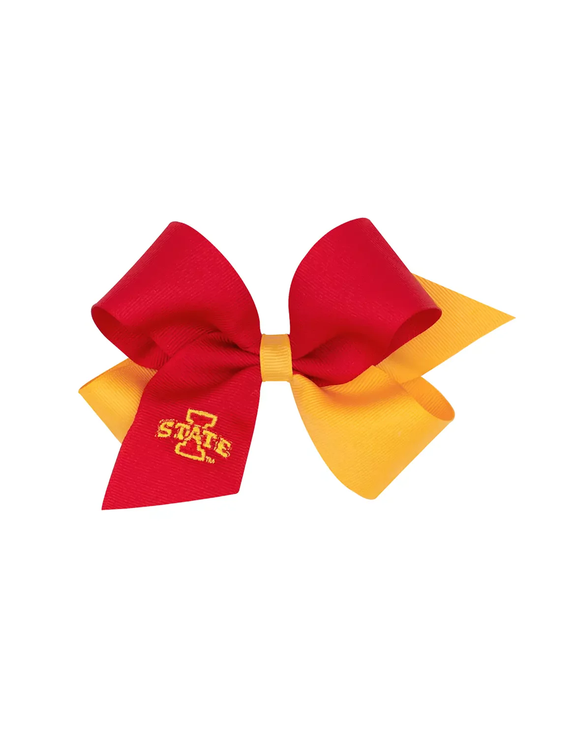 ISU Medium Two-Tone Embroidered Hair Bow