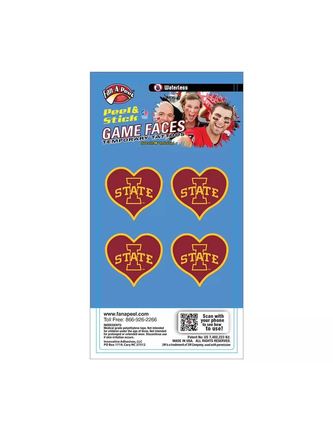 ISU Peel & Stick Heart Tattoos