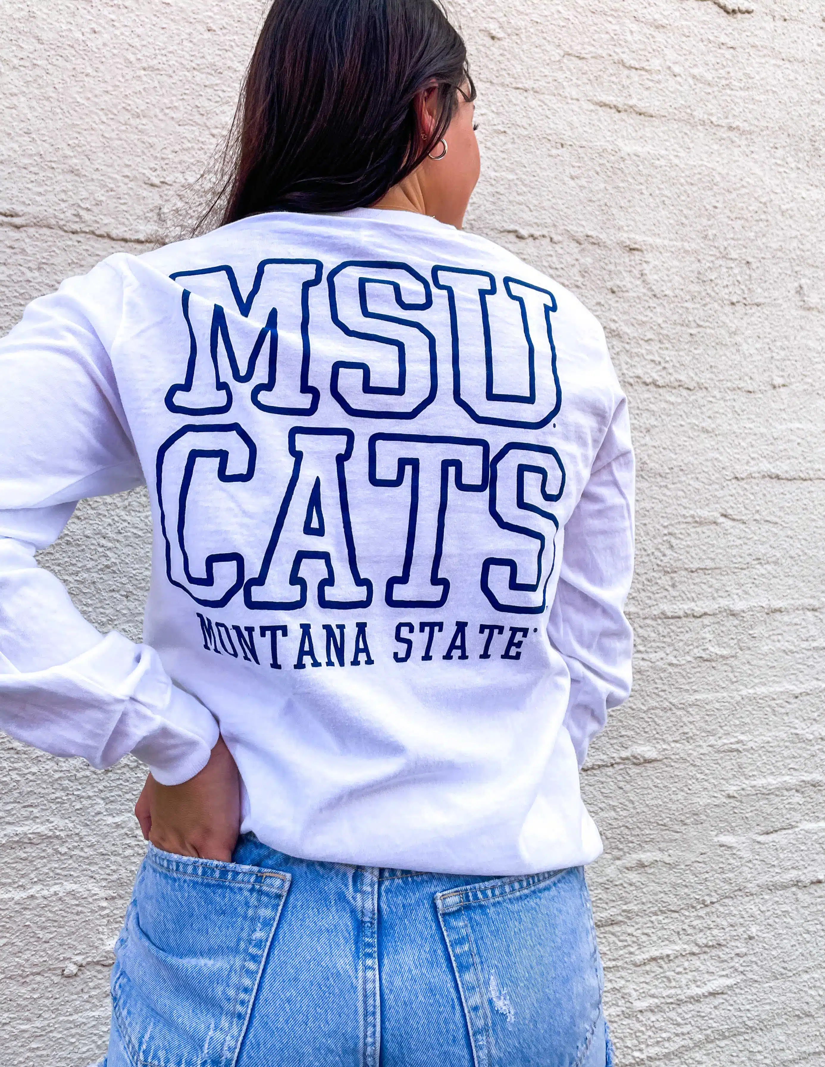 MSU Outline Bobcat Long Sleeve - Image 3