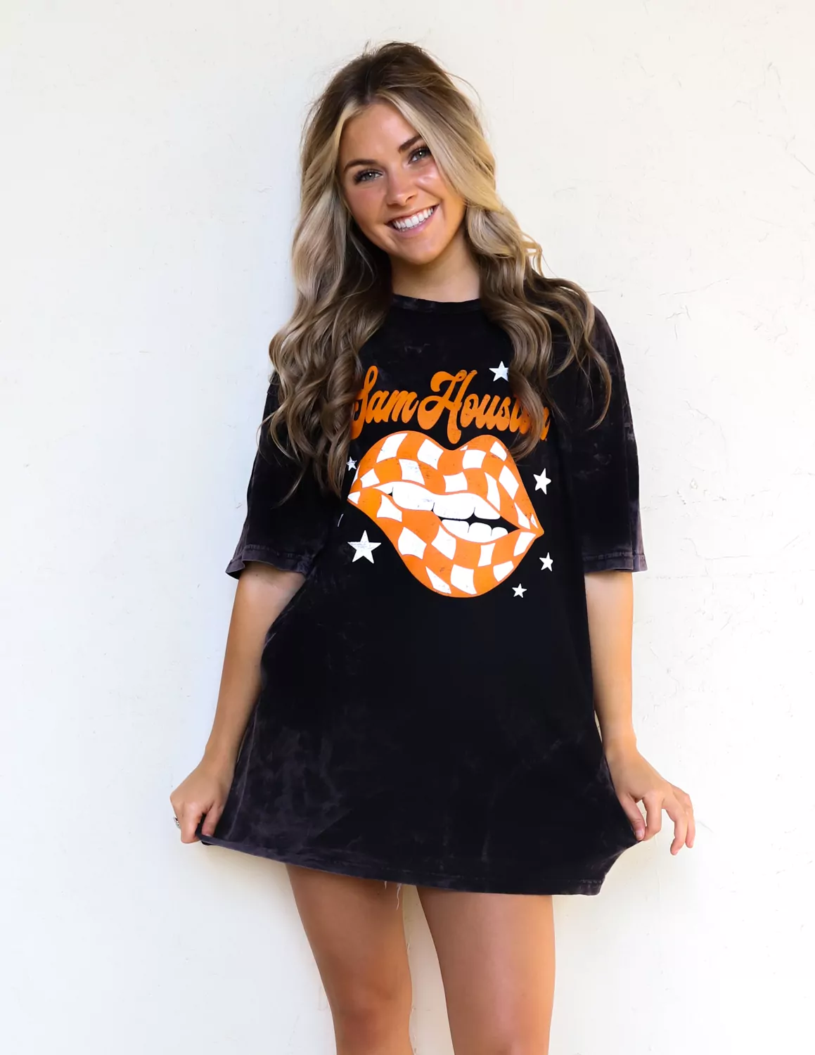 SHSU Checkered Lips Short Sleeve - Image 2