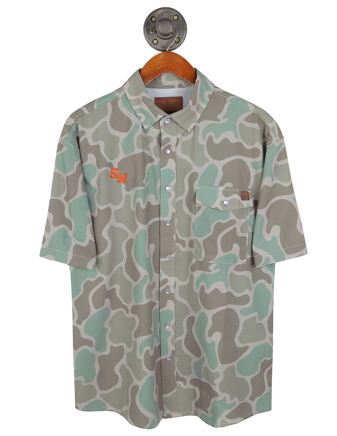 SHSU G Modern SH Paw Cole Camo Button Up