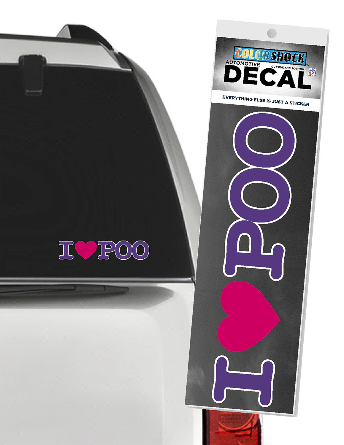TSU I Heart Poo Car Decal