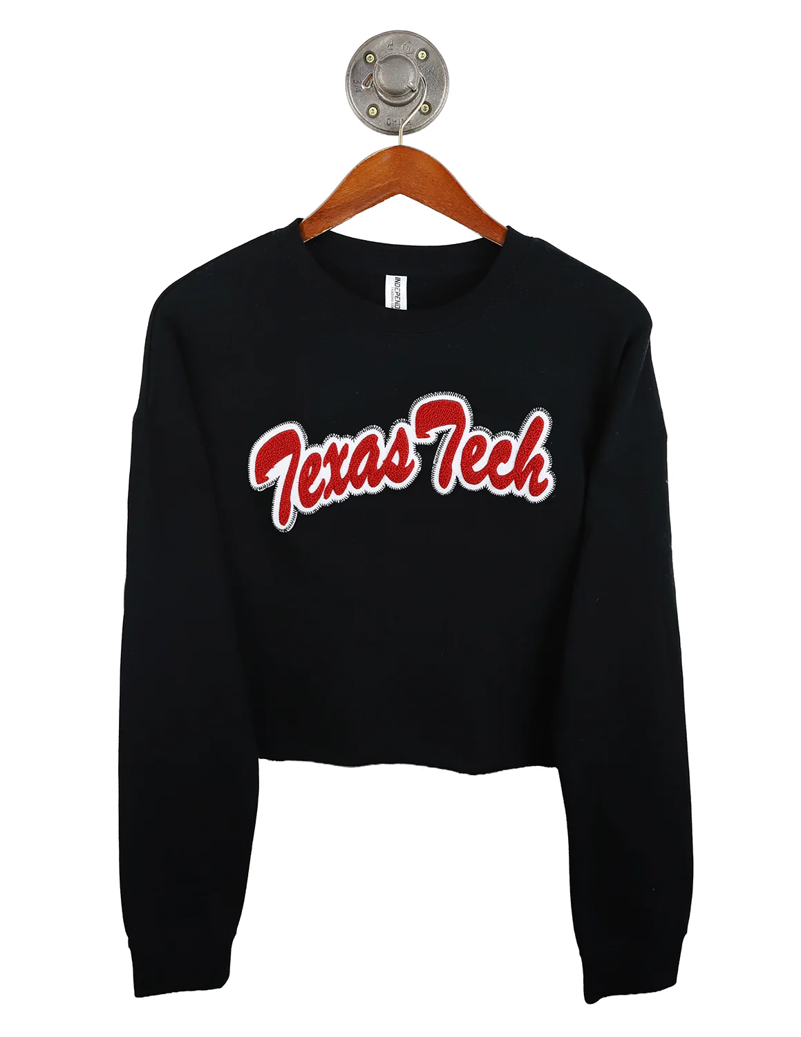 TTU Chenille Brush Script Cropped Crewneck
