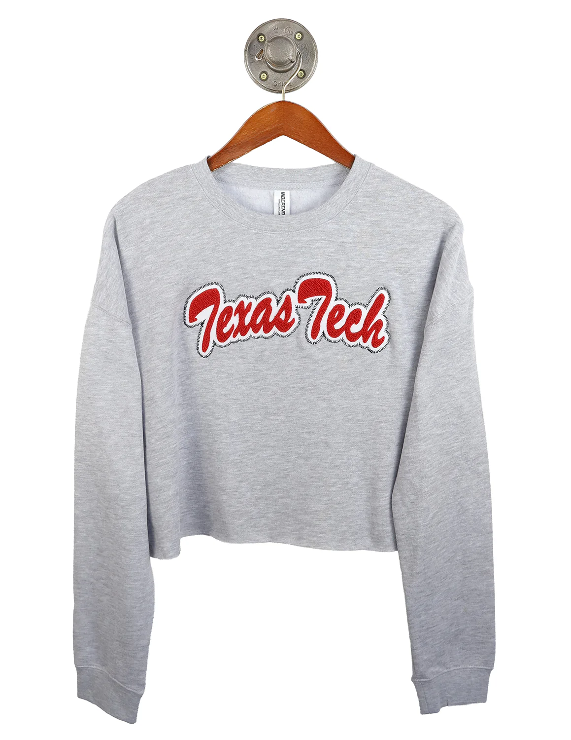 TTU Chenille Brush Script Cropped Crewneck - Image 2
