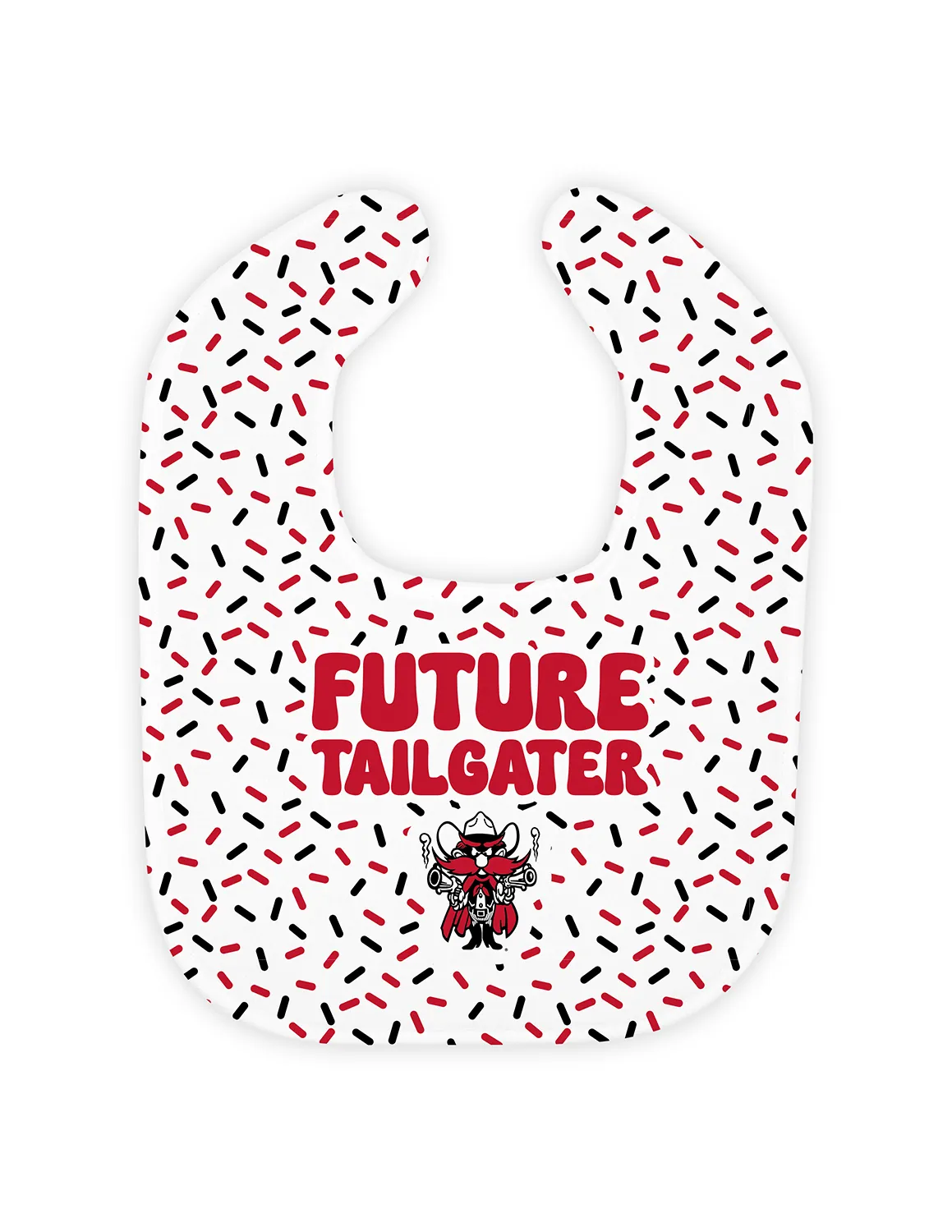 TTU College Confetti Baby Bib