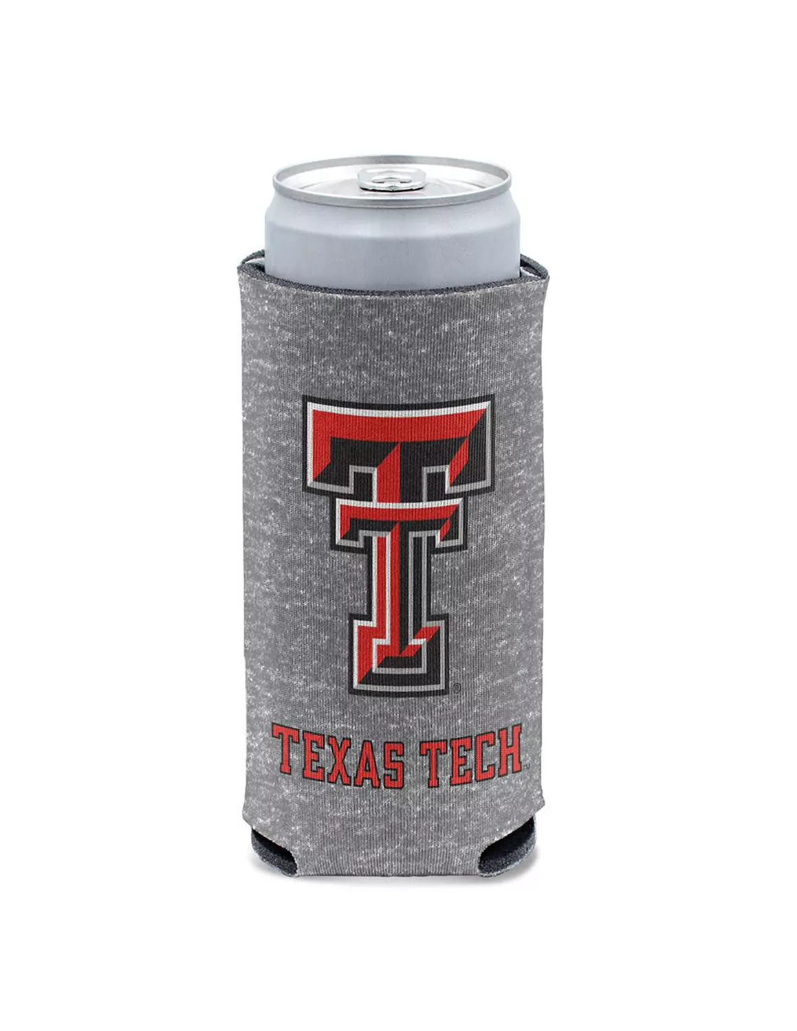 TTU Heathered Tall Can Cooler