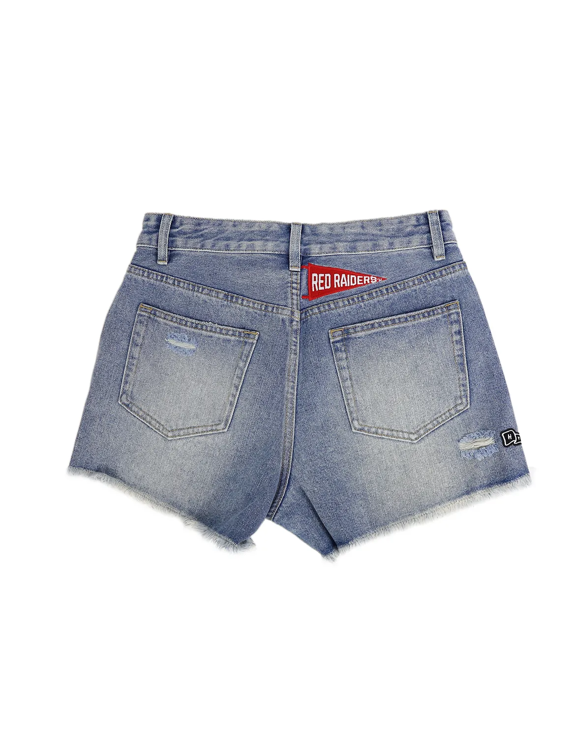 TTU Patched Denim Shorts - Image 2