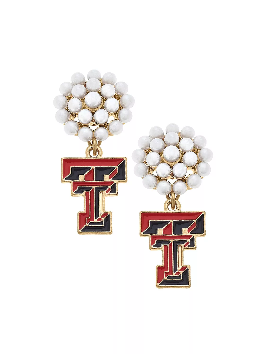 TTU Pearl Cluster Earrings