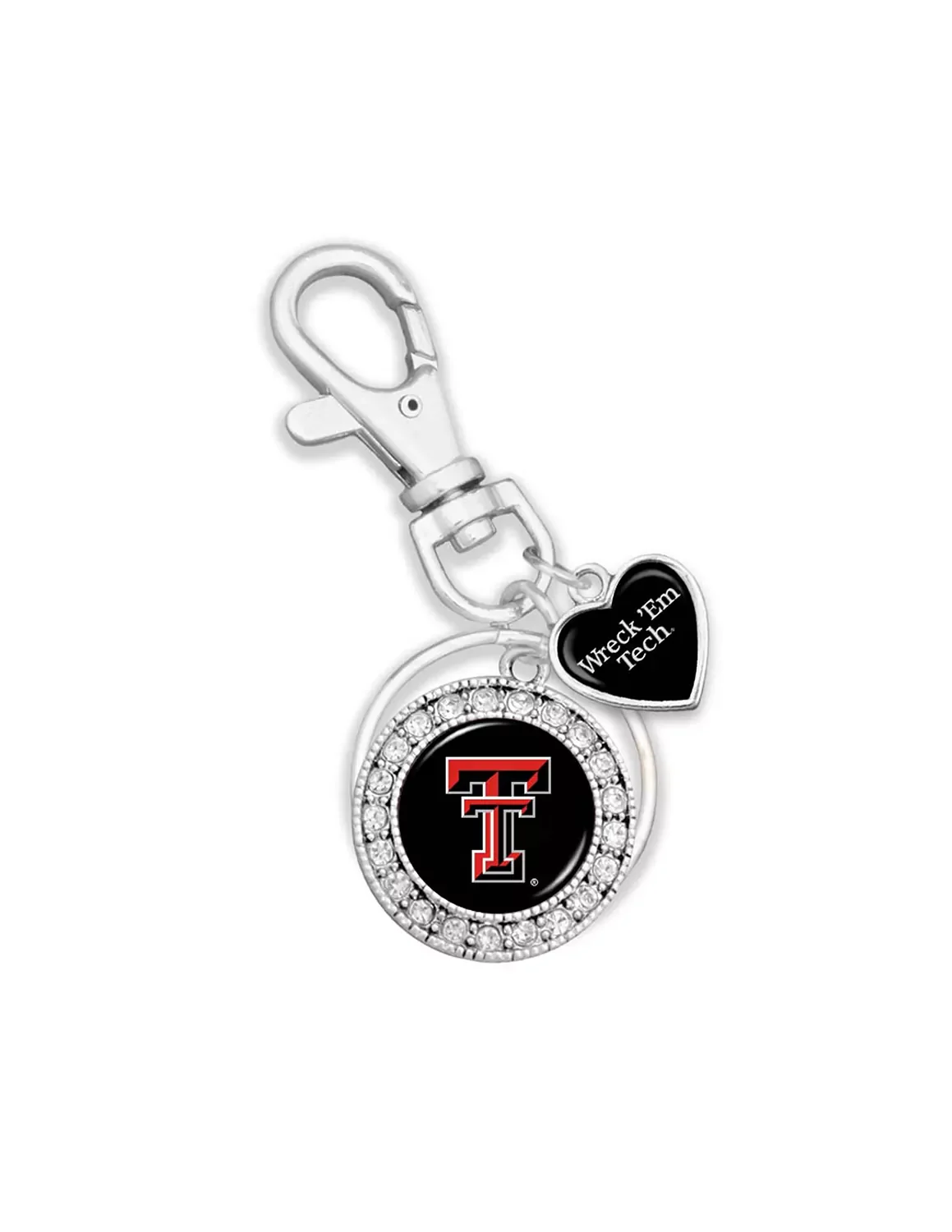TTU Round Spirit Heart Keychain