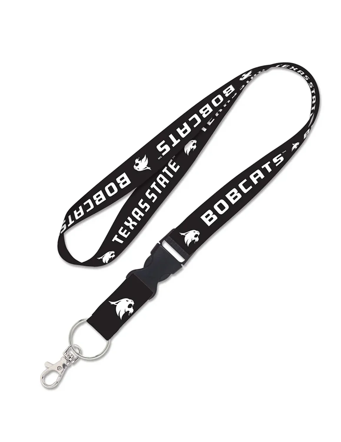TXST Black Detachable Buckle Lanyard