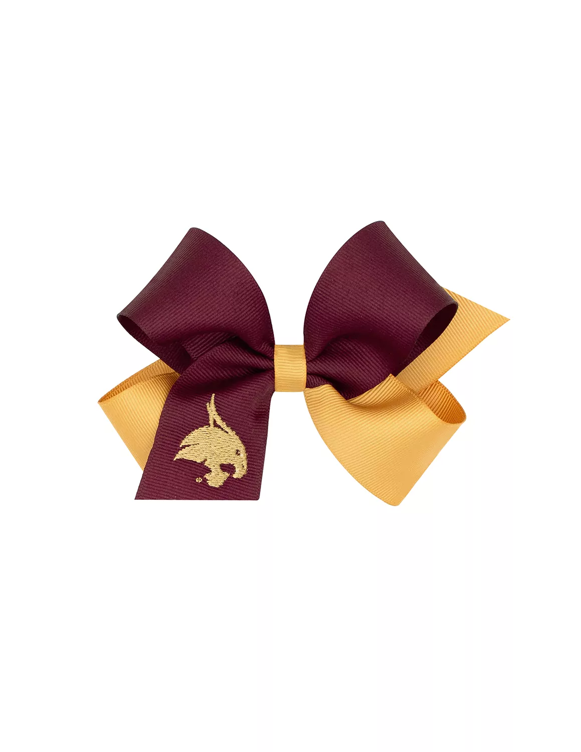 TXST Medium Two-Tone Embroidered Hair Bow