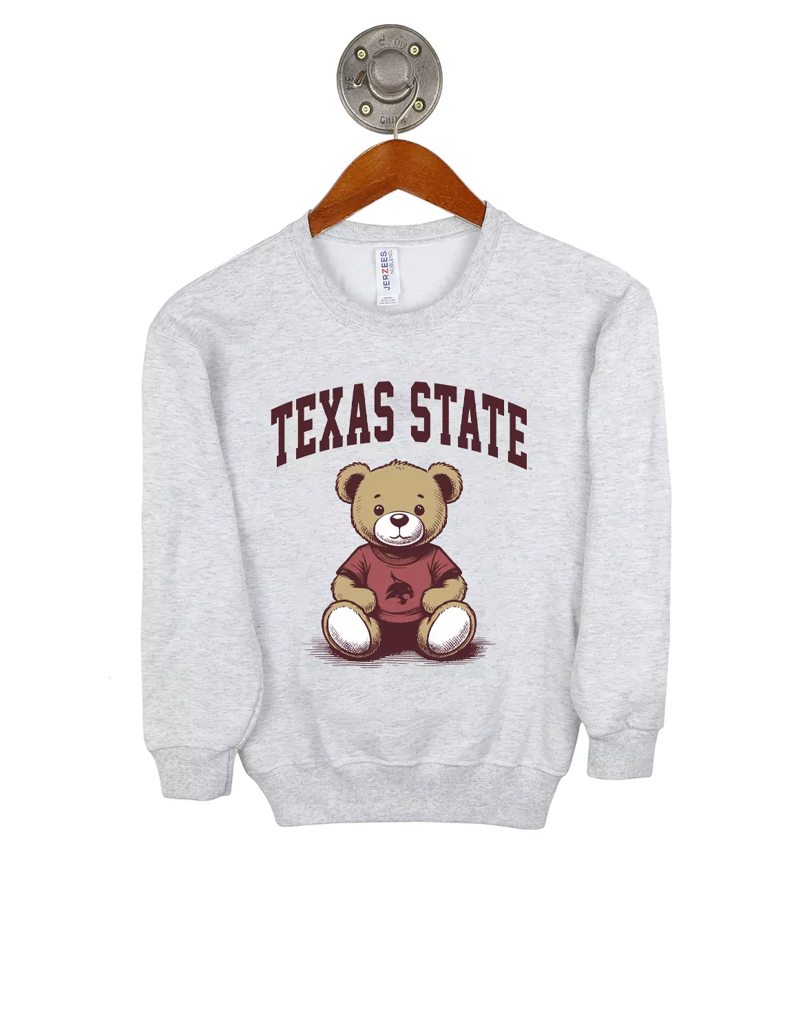 TXST Youth Collegiate Bear Crewneck