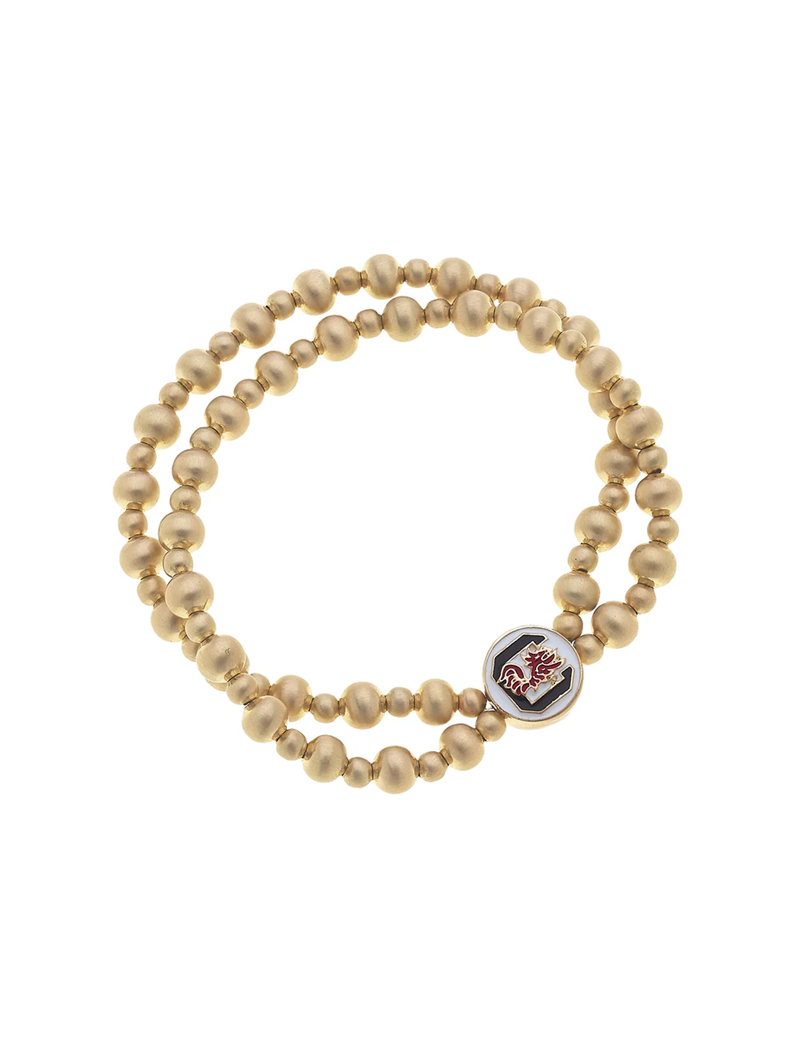 University of South Carolina 2-Row Ball Bead Stretch Bracelet