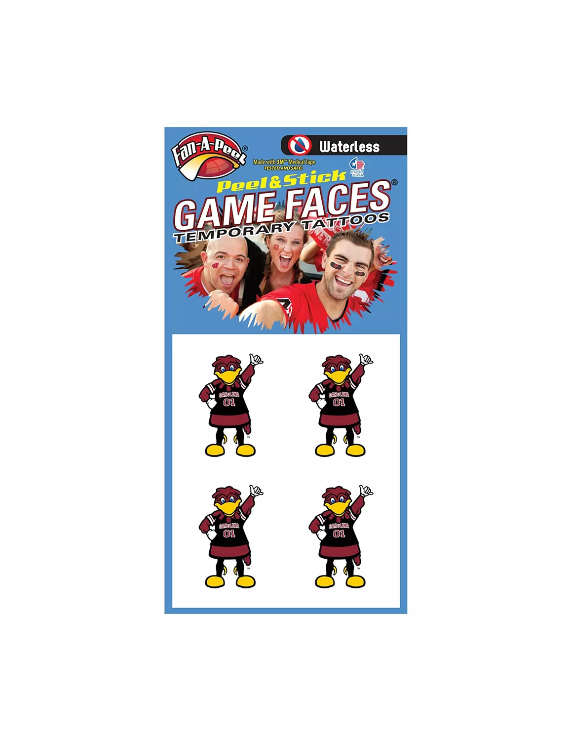 USC Game Faces Cocky Temporary Tattoos