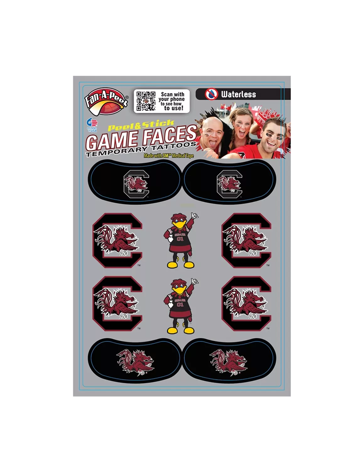 USC Game Faces Temporary Tattoos