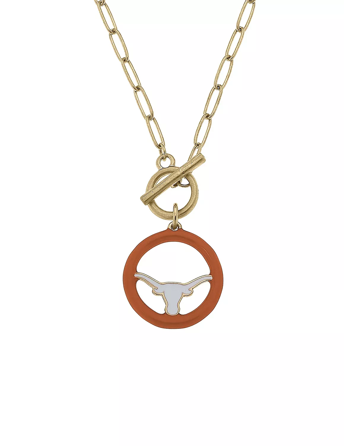 UT Logo Enamel T-Bar Necklace