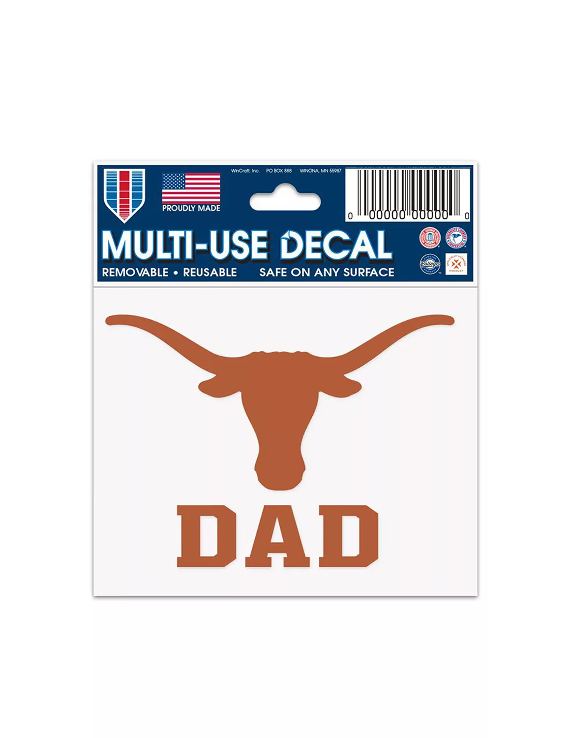 UT Longhorn Dad Decal
