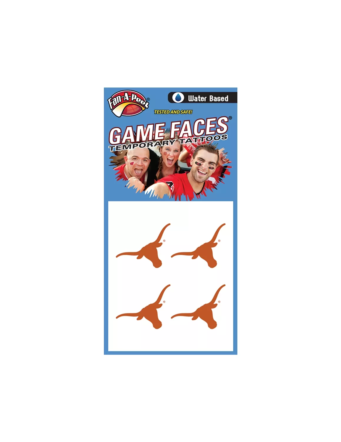 UT Longhorn Face Tattoos