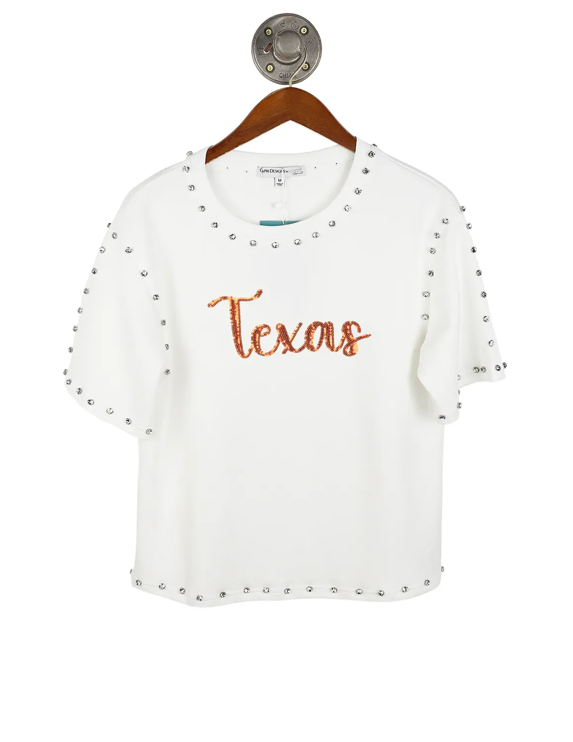 UT Sequin Script Jeweled Tee