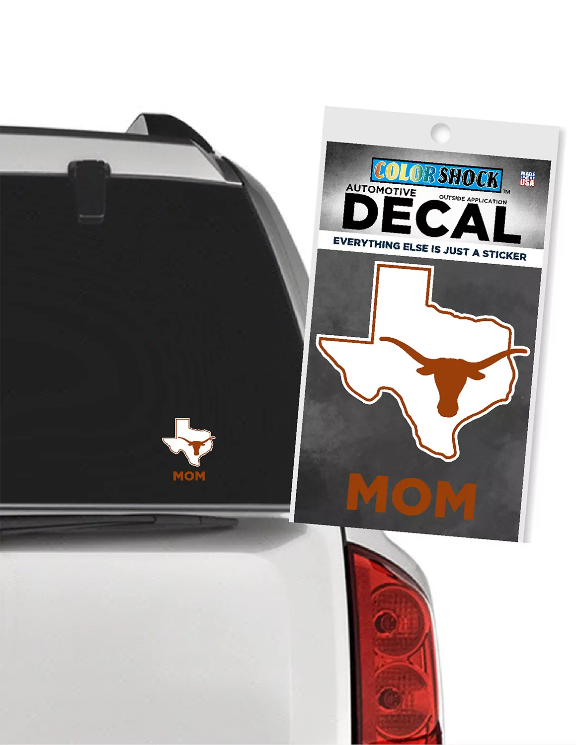 UT Stacked Over Mom Decal
