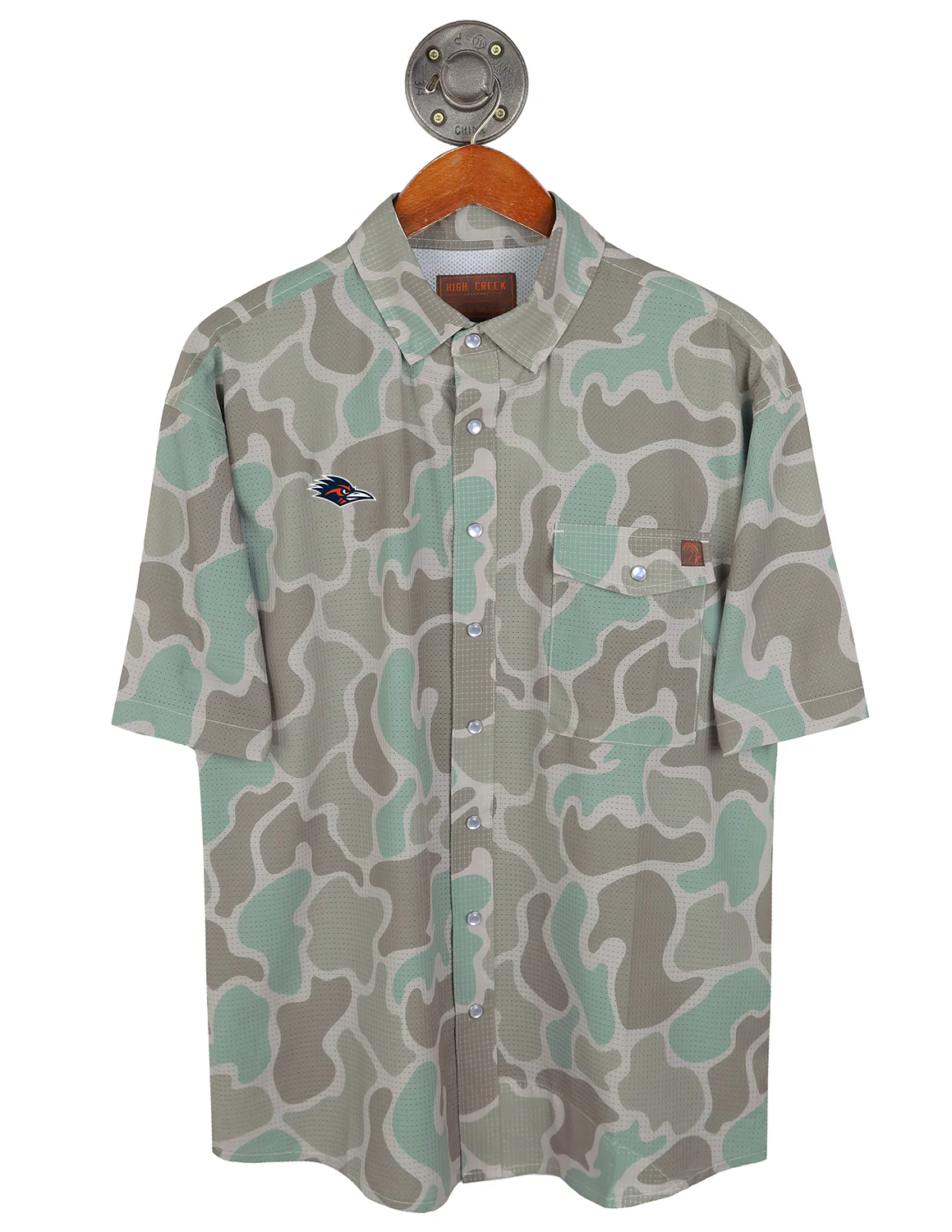 UTSA G Roadrunner Cole Camo Button Up